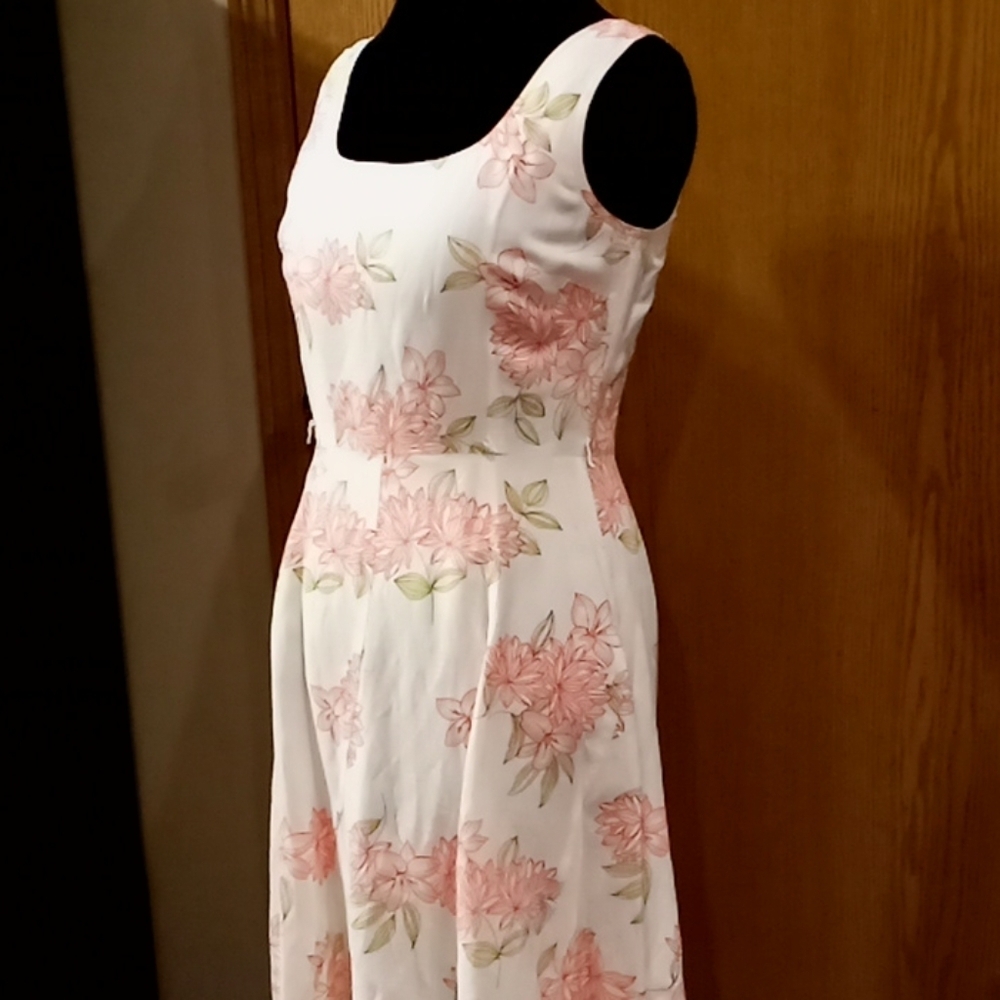 Adrianna papell linen blend summer floral dress